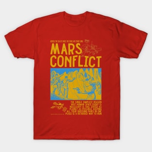 Mars Conflict / Vintage Comic Style Gold T-Shirt